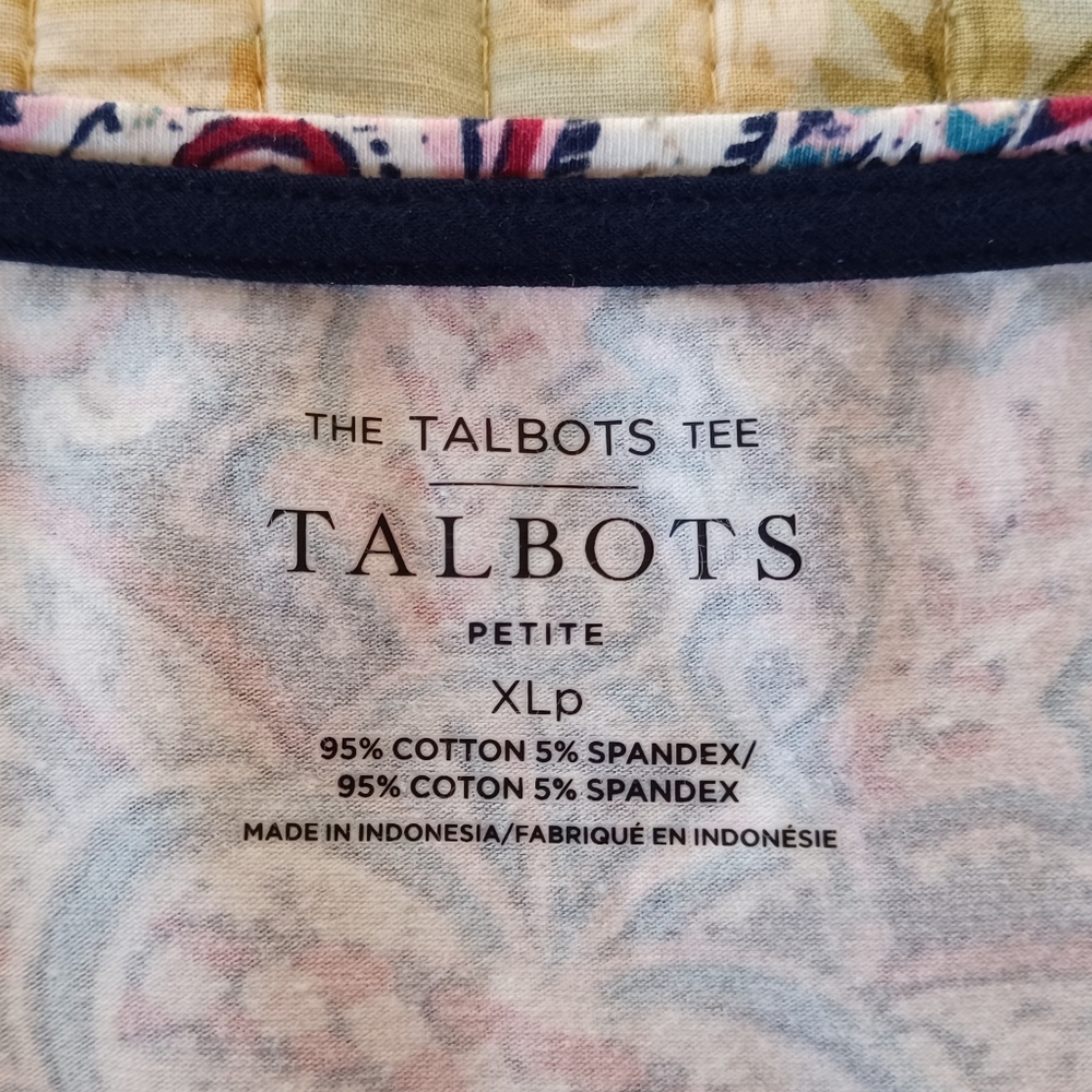 Talbots Crewneck Tee - Scrolling Paisley, Size XLp - Picture 16 of 16